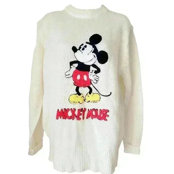 Vintage Disney Character Fashions Mickey Mouse Sweater Chenille Embroidered 70s - Picture 1 of 16